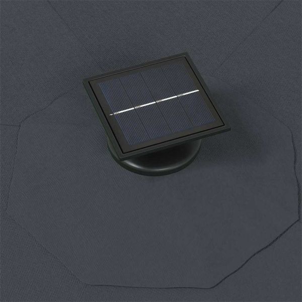Градински чадър за монтаж на стена, с LED, 300 см, антрацит