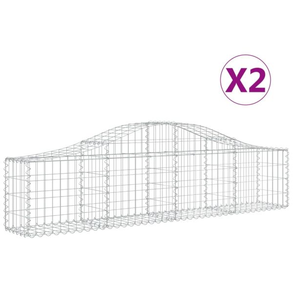 Габионни кошници арка 2 бр 200x30x40/60 см поцинковано желязо