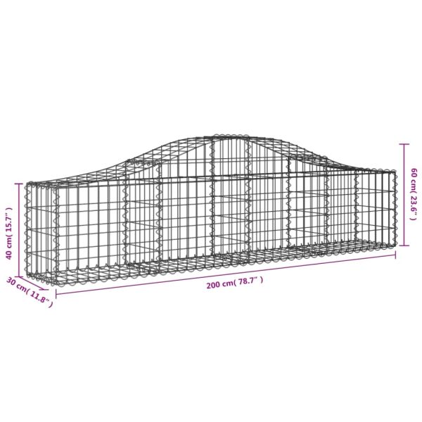 Габионни кошници арка 2 бр 200x30x40/60 см поцинковано желязо