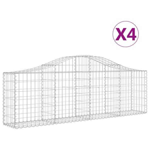 Габионни кошници арка 4 бр 200x30x60/80 см поцинковано желязо