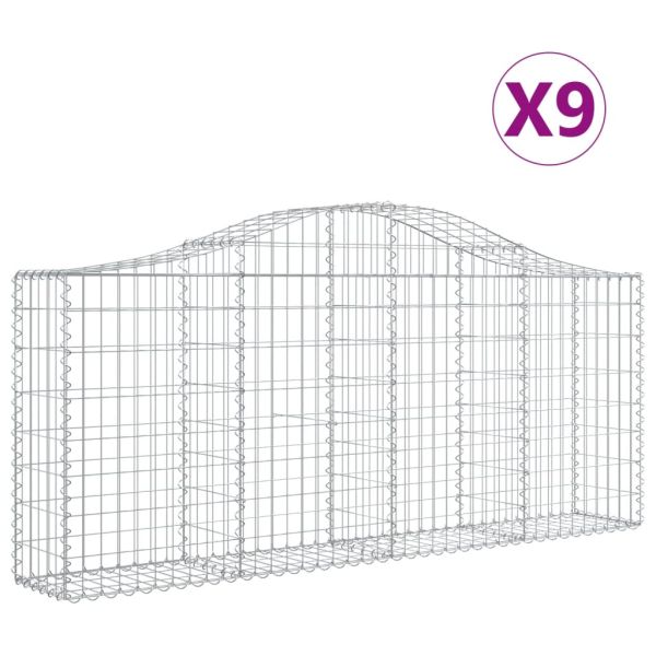 Габионни кошници арка 9 бр 200x30x80/100 см поцинковано желязо