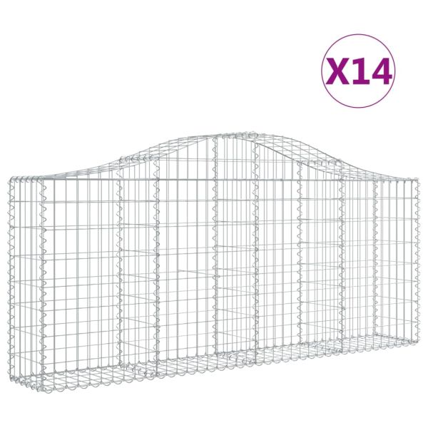 Габионни кошници арка 14 бр 200x30x80/100 см поцинковано желязо