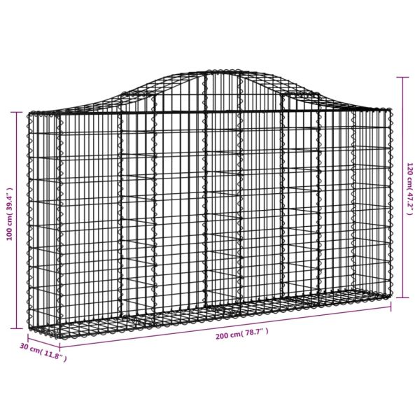 Габионни кошници арка 7 бр 200x30x100/120 см поцинковано желязо