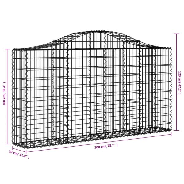 Габионни кошници арка 9 бр 200x30x100/120 см поцинковано желязо