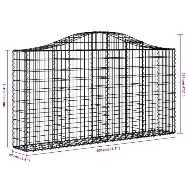 Габионни кошници арка 12 бр 200x30x100/120см поцинковано желязо