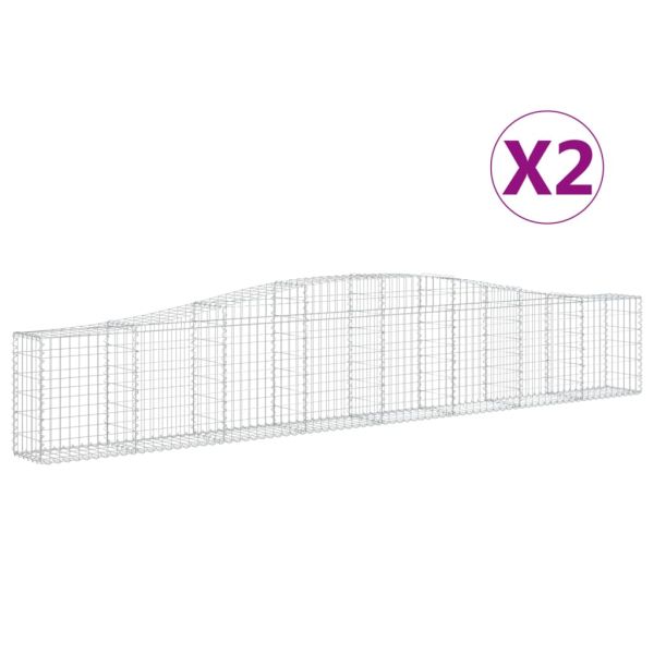 Габионни кошници арка 2 бр 400x30x60/80 см поцинковано желязо