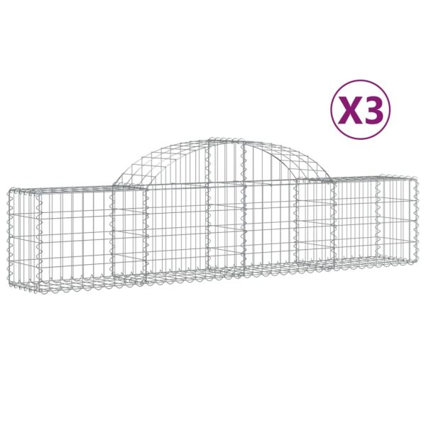 Габионни кошници арка 3 бр 200x30x40/60 см поцинковано желязо