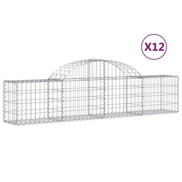 Габионни кошници арка 12 бр 200x30x40/60 см поцинковано желязо