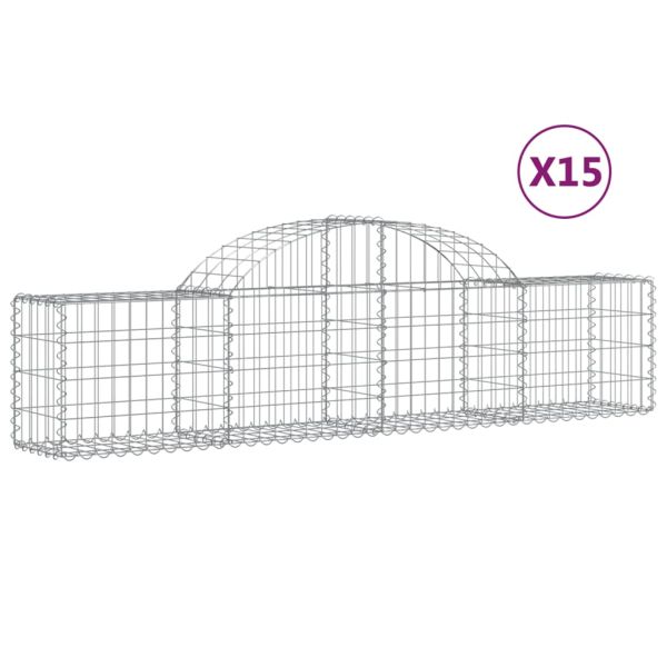 Габионни кошници арка 15 бр 200x30x40/60 см поцинковано желязо