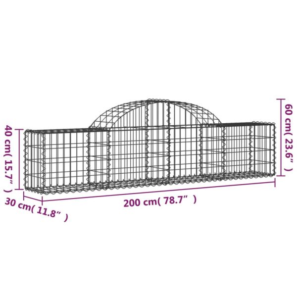 Габионни кошници арка 20 бр 200x30x40/60 см поцинковано желязо