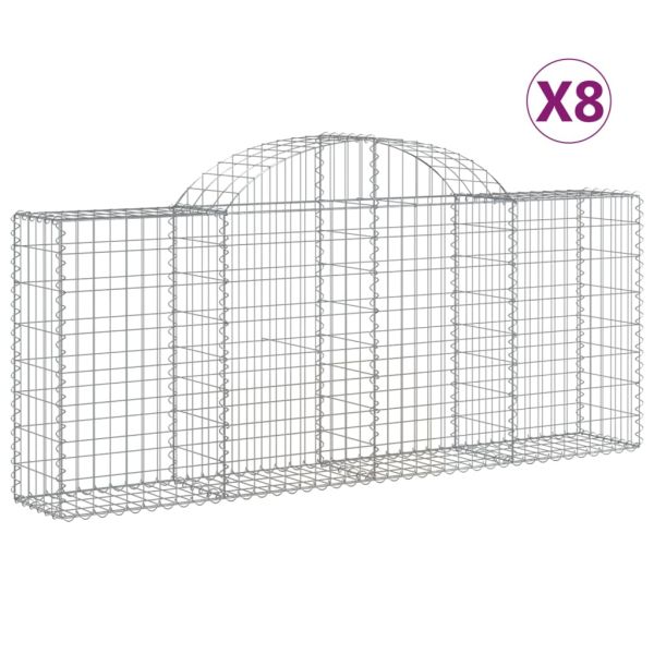 Габионни кошници арка 8 бр 200x30x80/100 см поцинковано желязо