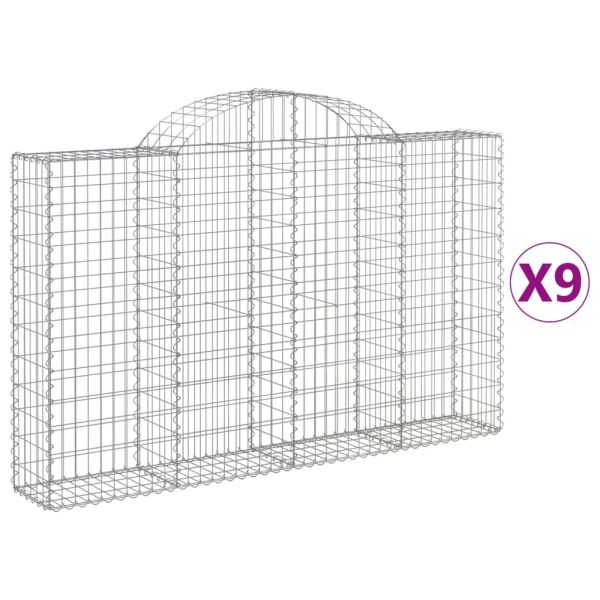 Габионни кошници арка 9 бр 200x30x120/140 см поцинковано желязо