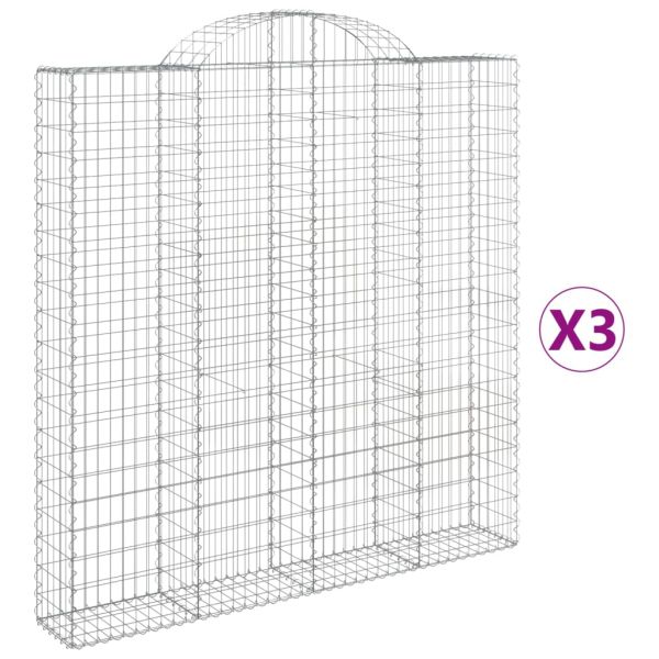 Габионни кошници арка 3 бр 200x30x200/220 см поцинковано желязо
