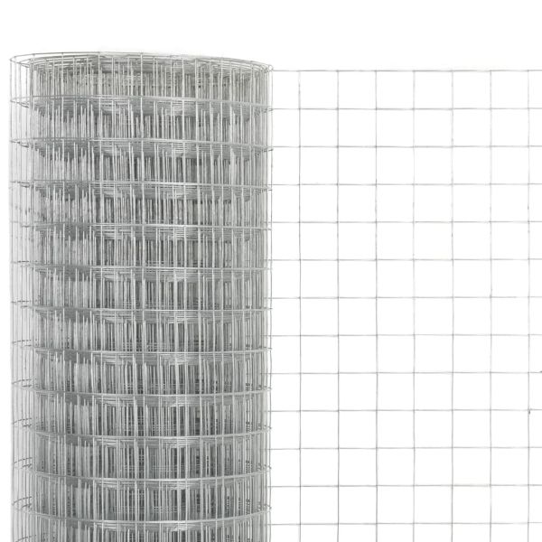 Кокошкарска мрежа, поцинкована стомана, 10x1,5 м, сребриста