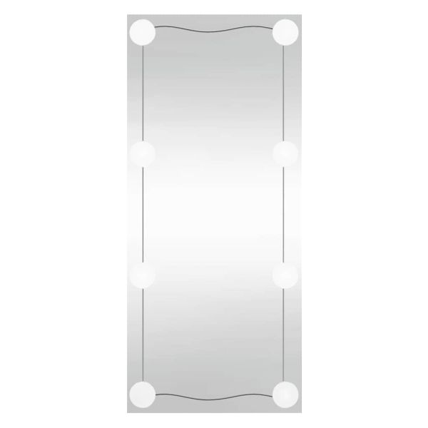 Стенно огледало с LED лампи 50x100 см стъкло правоъгълно