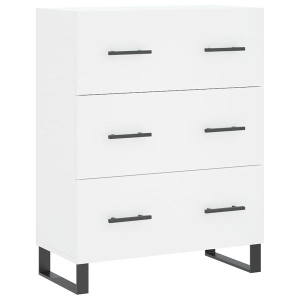 Висок шкаф, бял, 69,5x34x180 см, инженерно дърво