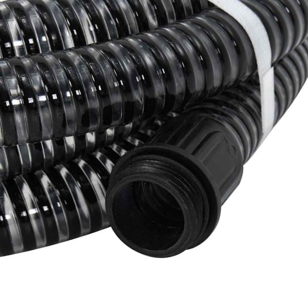 Смукателен маркуч с месингови съединители черен 1,1" 15 м PVC