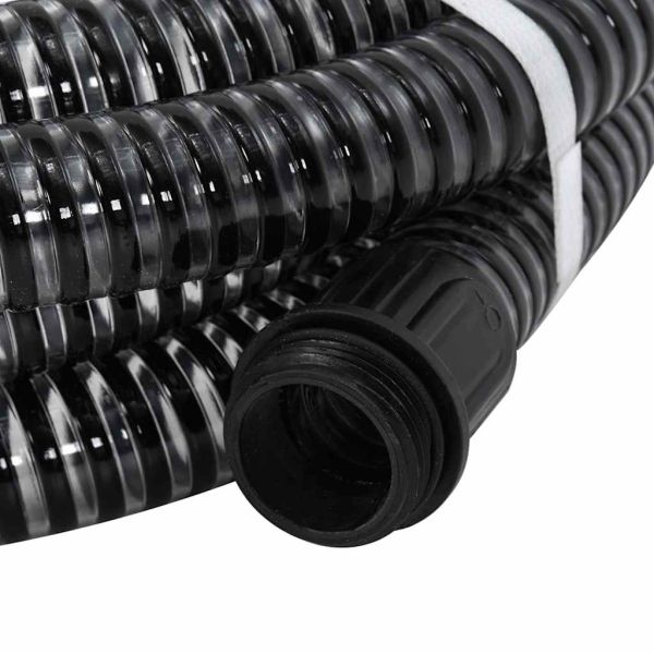 Смукателен маркуч с месингови съединители черен 1,1" 20 м PVC