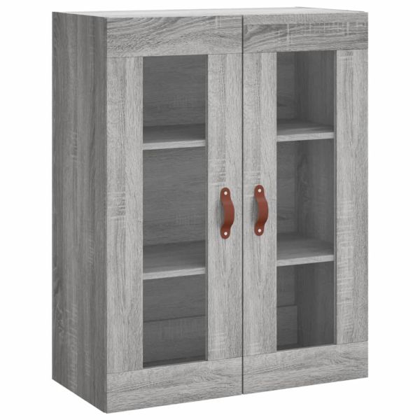 Висок шкаф, сив сонома, 69,5x34x180 см, инженерно дърво