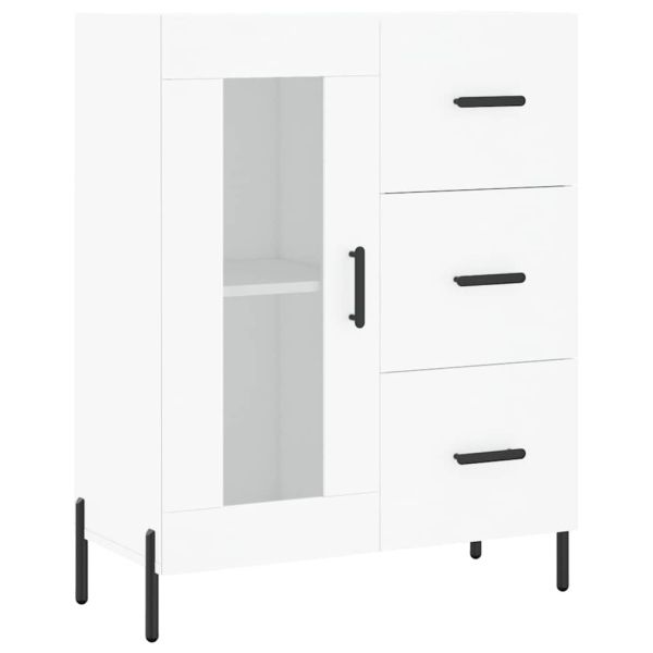Висок шкаф, бял, 69,5x34x180 см, инженерно дърво