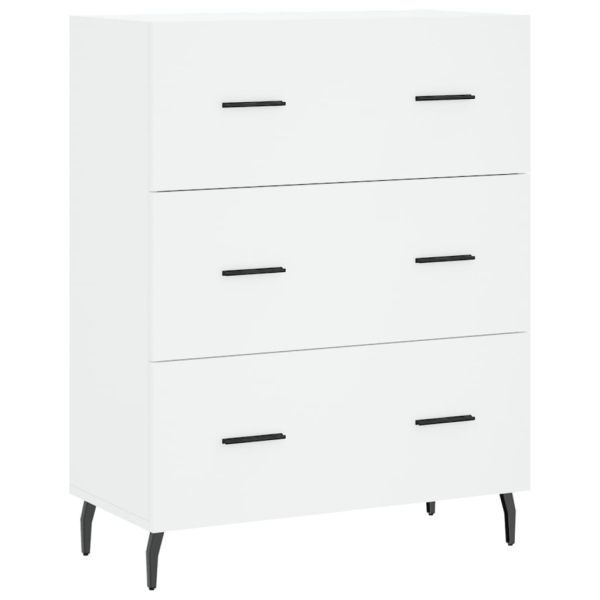 Висок шкаф, бял, 69,5x34x180 см, инженерно дърво