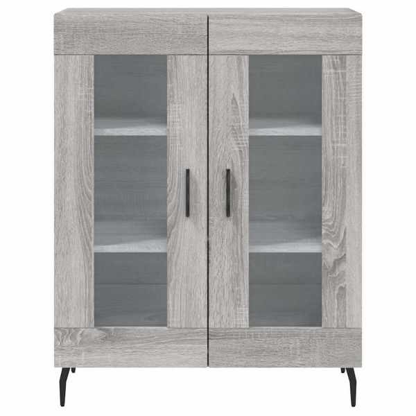 Висок шкаф, сив сонома, 69,5x34x180 см, инженерно дърво