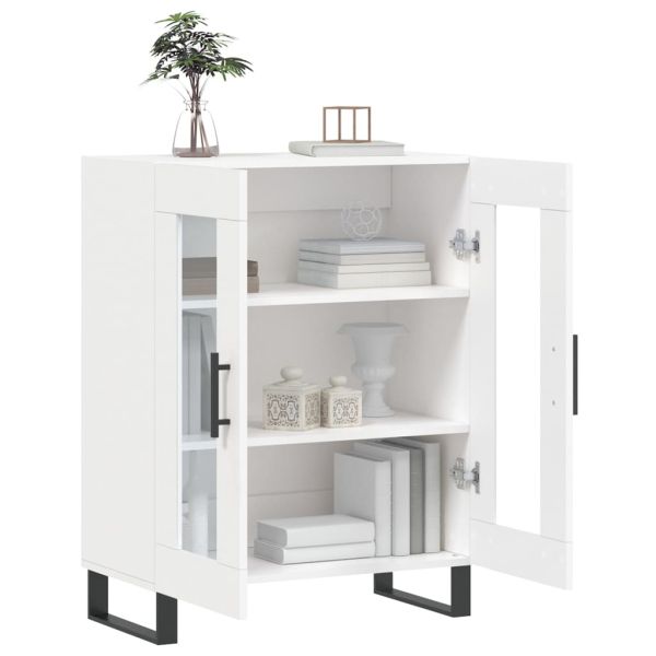 Сайдборд, бял, 69,5x34x90 см, инженерно дърво