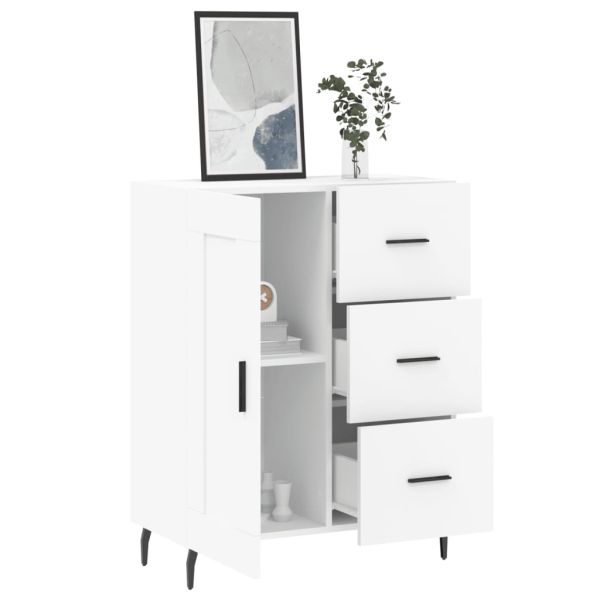 Сайдборд, бял, 69,5x34x90 см, инженерно дърво