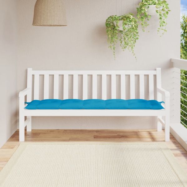Възглавница за пейка светлосиня 180x50x7 см оксфорд плат