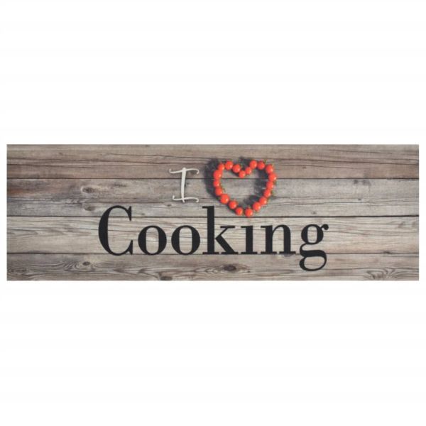 Кухненско килимче, миещо, Cooking, сиво, 60x180 см, кадифе