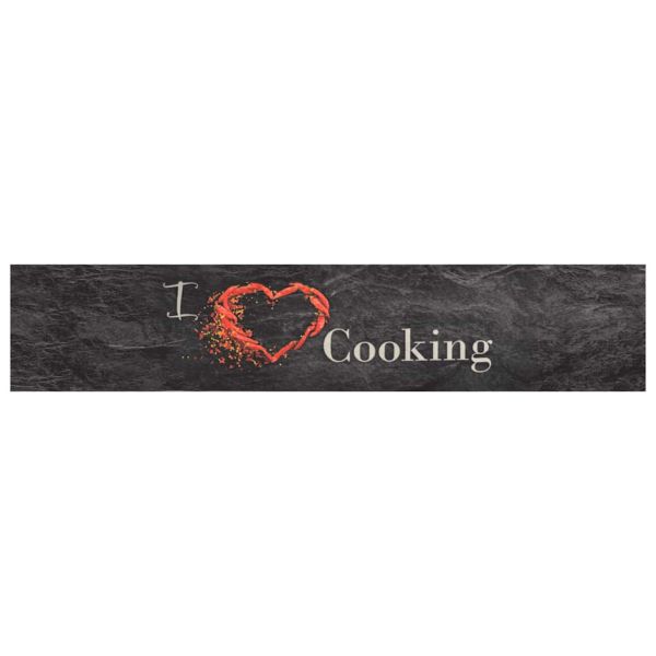 Кухненско килимче, миещо, Cooking, черно, 60x300 см, кадифе