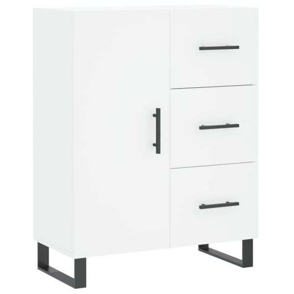 Висок шкаф, бял, 69,5x34x180 см, инженерно дърво