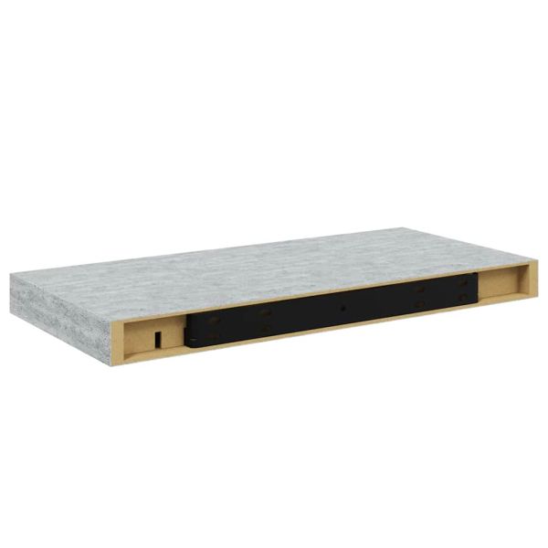 Окачени стенни рафтове, 4 бр, бетонно сиви, 50x23,5x3,8 см, МДФ