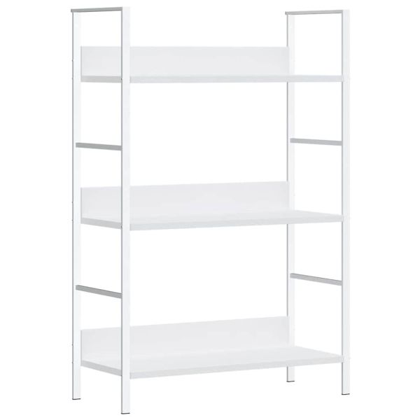 Библиотека с 3 рафта, бяла, 60x27,6x90,5 см, инженерно дърво