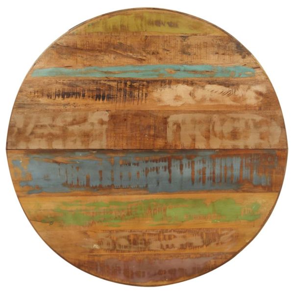 Трапезна маса, кръгла, 100x100x75 cм, регенерирано дърво масив