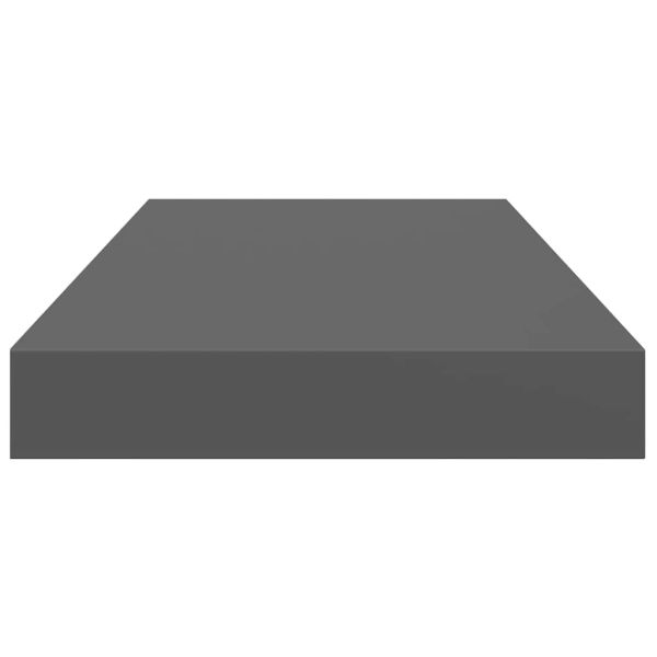 Окачени стенни рафтове, 4 бр, сив гланц, 50x23,5x3,8 см, МДФ