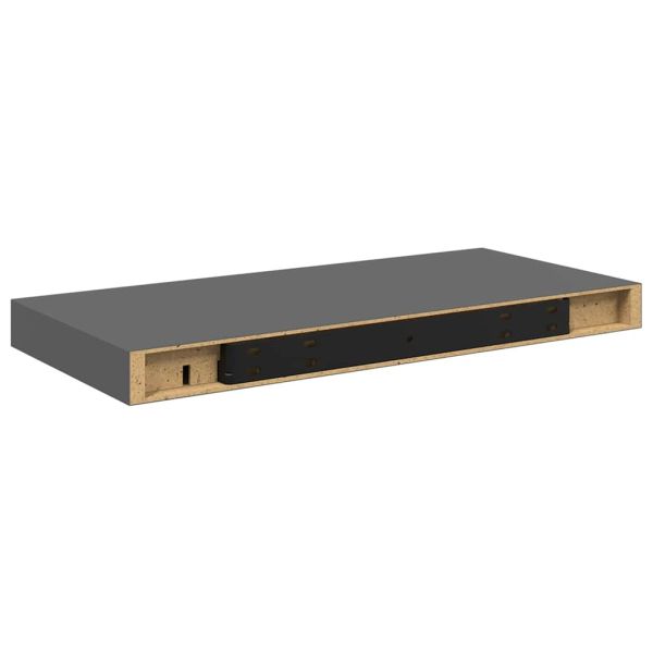 Окачени стенни рафтове, 4 бр, сив гланц, 50x23,5x3,8 см, МДФ