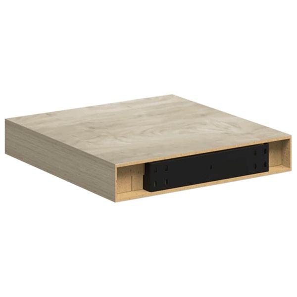 Окачени стенни рафтове, 4 бр, дъб, 23x23,5x3,8 см, МДФ