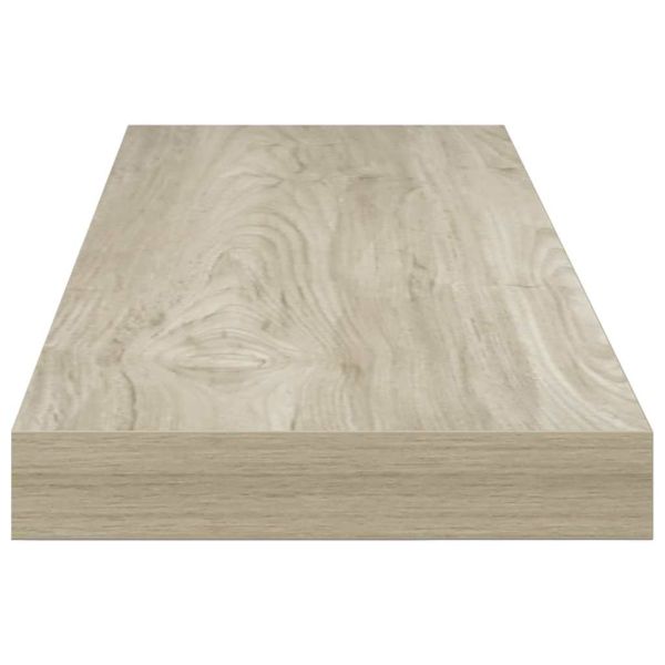 Окачени стенни рафтове, 2 бр, дъб, 80x23,5x3,8 см, МДФ