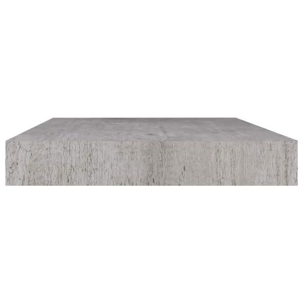 Окачен стенен рафт, бетонно сив, 50x23,5x3,8 см, МДФ