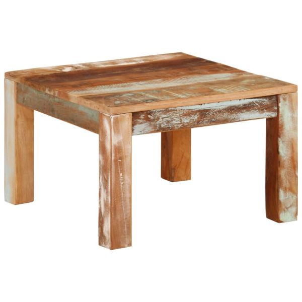 Маса за кафе, 55x55x35 см, масивно регенерирано дърво