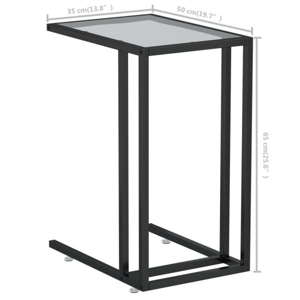 Странична маса за компютър прозрачна 50x35x65см закалено стъкло