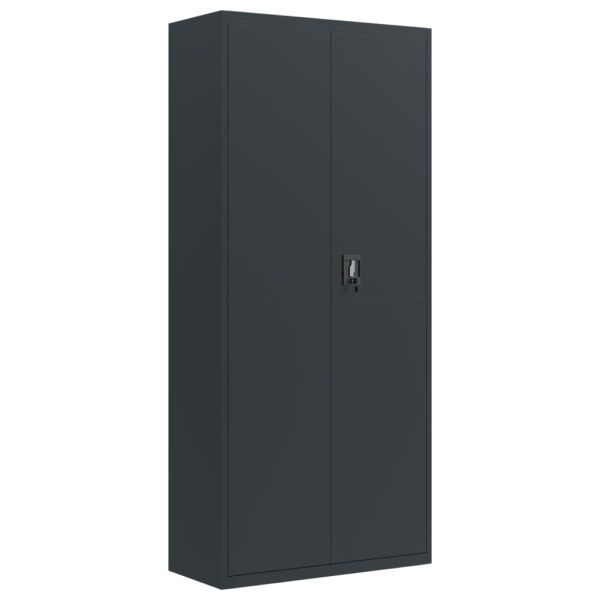 Шкаф за папки антрацит 90x40x200 см стомана