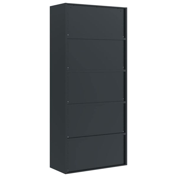 Шкаф за папки антрацит 90x40x200 см стомана