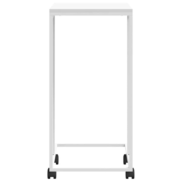 Помощна маса с колелца бяла 40x30x63,5 см инженерно дърво