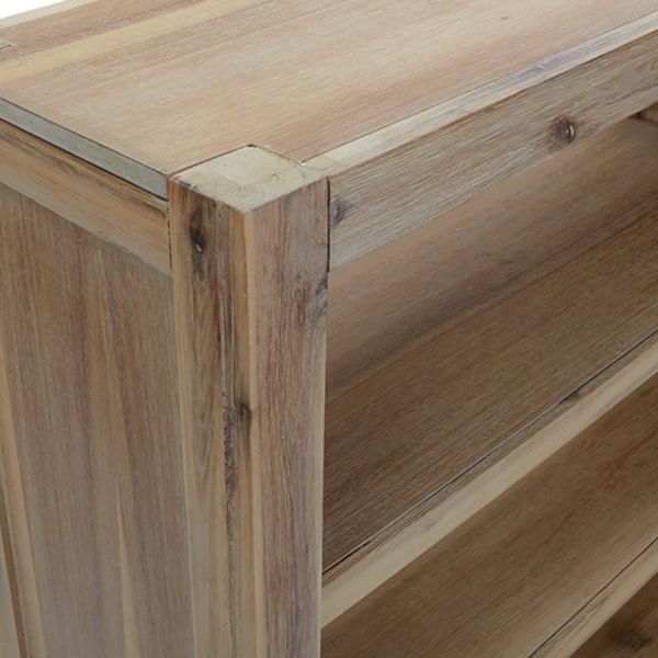 Библиотека с 3 рафта, 80x30x80 см, акациево дърво масив