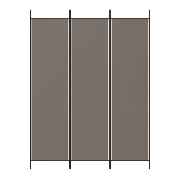 Параван за стая, 3 панела, антрацит, 150x200 cм, текстил