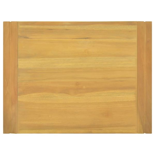 Стенен шкаф за баня, 60x45x35 см, тиково дърво масив
