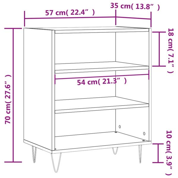 Бюфет бетонно сив 57x35x70 см инженерно дърво