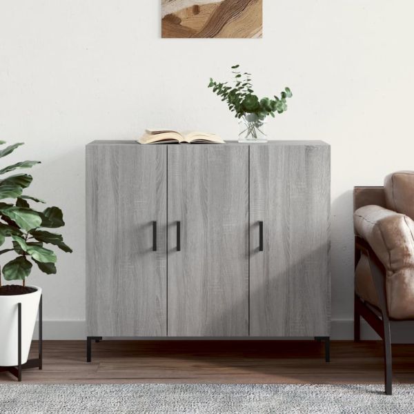 Сайдборд, Сив сонома, 90x34x80 см, инженерно дърво